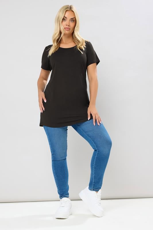 YOURS Plus Size 2 PACK Black Longline T-Shirts | Yours Clothing 4