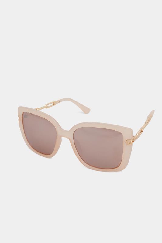 Plus Size Pink Oversized Chain Arm Sunglasses | Yours Clothing 1