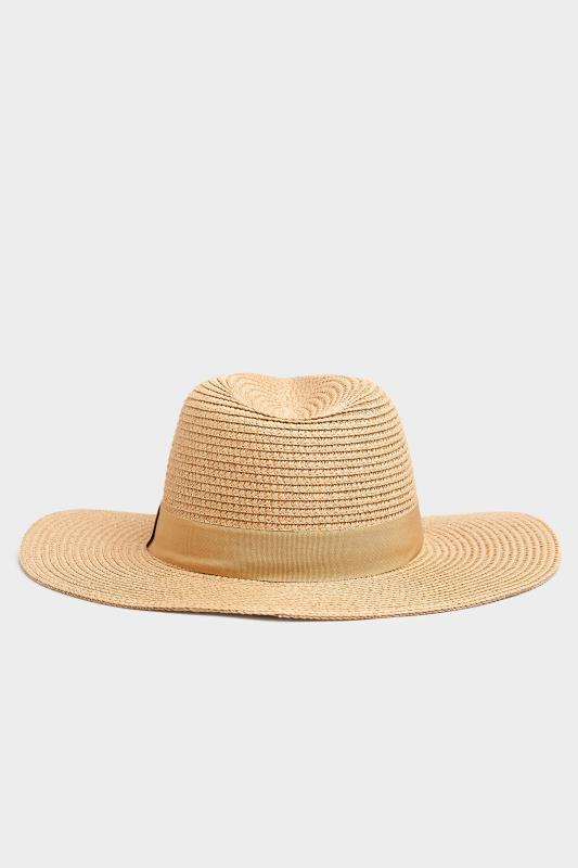 Natural Brown Straw Fedora Hat | Yours Clothing 2
