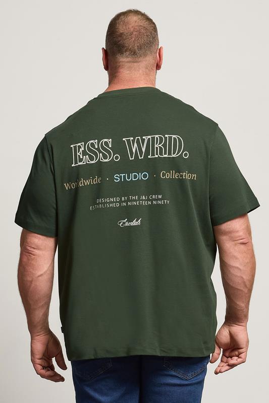 JACK & JONES Big & Tall Duffel Green Studio Graphic T-Shirt | BadRhino 2