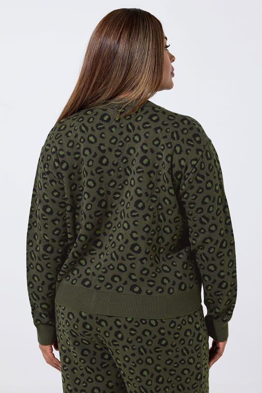LIMITED COLLECTION Plus Size Khaki Green Leopard Print Cardigan | Yours Clothing  2