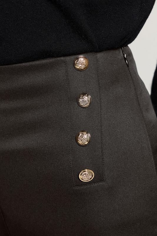 LTS Tall Black Military Button Detail Trousers | Long Tall Sally 4