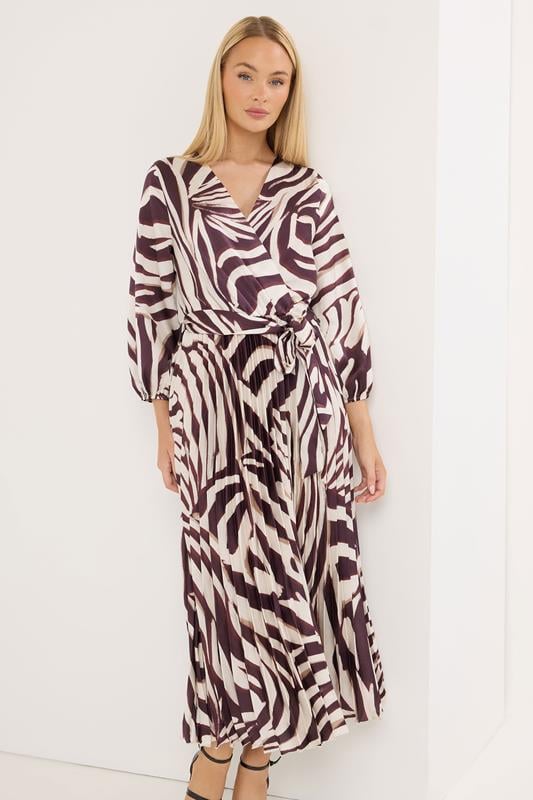 STAR Brown Zebra Pleated Dress | StarByJM 1