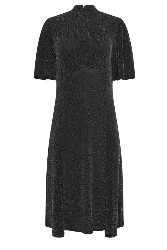 M&Co Black Glitter Angel Sleeve Dress | M&Co 5