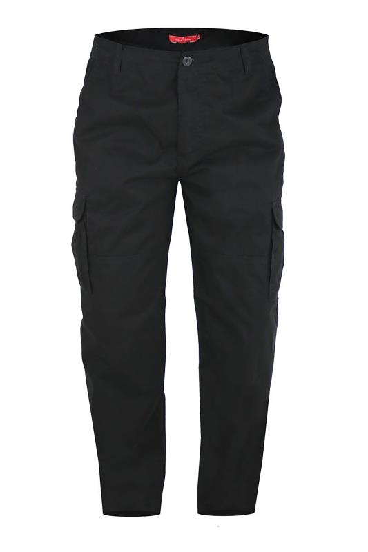 D555 Big & Tall Black Cargo Trousers | BadRhino 2