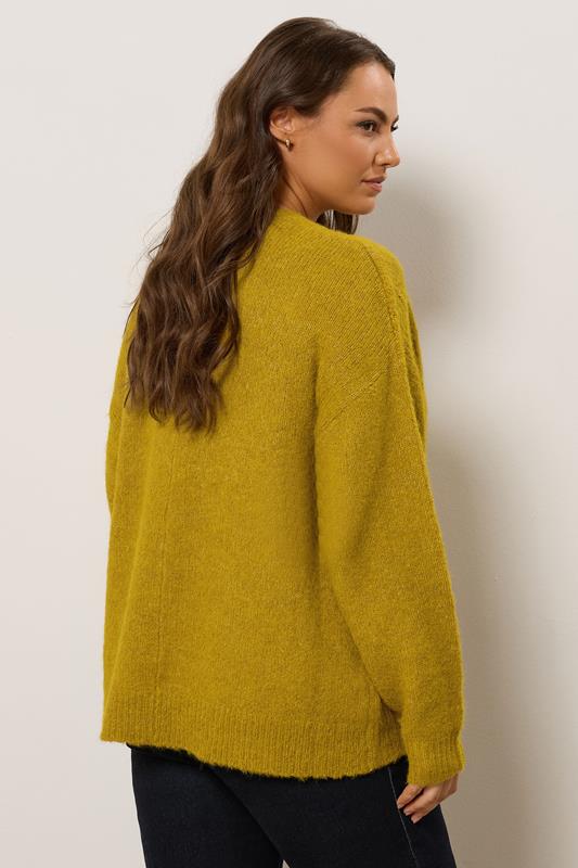EVANS Plus Size Green Knitted V-Neck Jumper | Evans  5