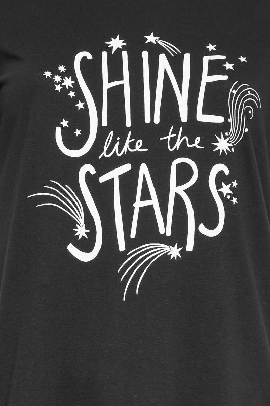 M&Co Black Cotton 'Shine Like the Stars' Slogan Pyjama Set | M&Co 5