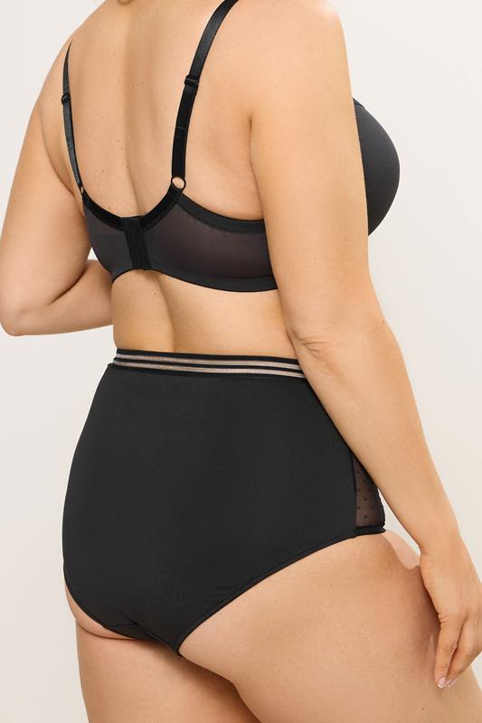 YOURS Plus Size Black Dobby Lace Full Brief | Yours Clothing 2