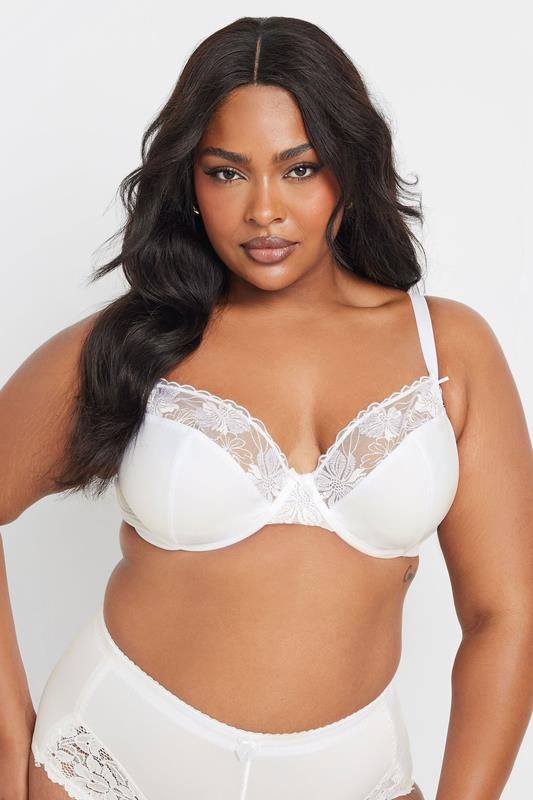 YOURS 2 PACK Plus Size Black & White Lace Non Padded Underwired Bras 2