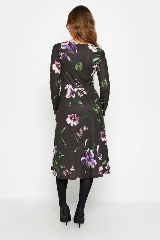 M&Co Petite Black Floral Print Wrap Dress | M&Co 3