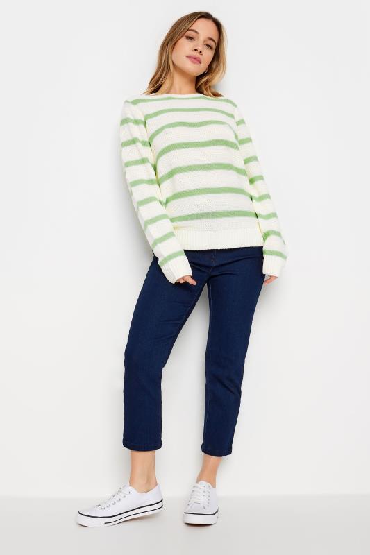 M&Co Petite Green & Ivory Stripe Jumper | M&Co 2