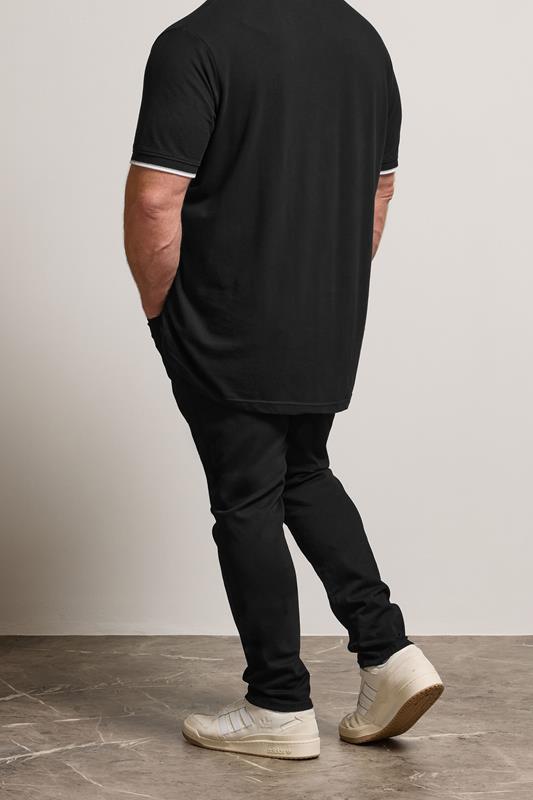 BadRhino Big & Tall Black Tapered Fit Stretch Jeans | BadRhino 2