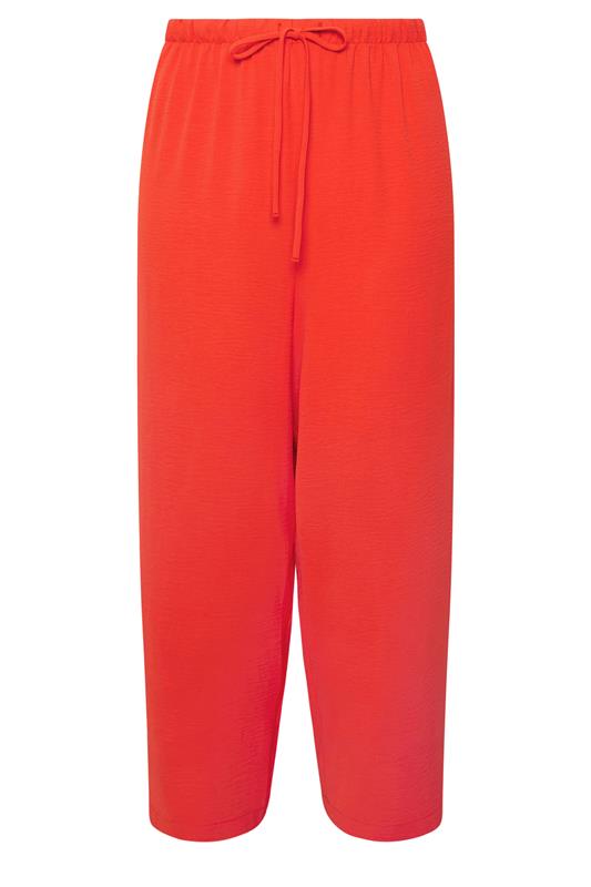 YOURS Plus Size Orange Tie Waist Wide Leg Trousers | Yours Clothing 5