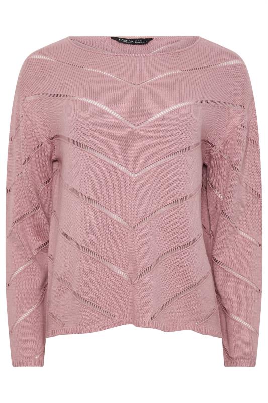 M&Co Pale Pink Open Knit Detail Jumper | M&Co  5