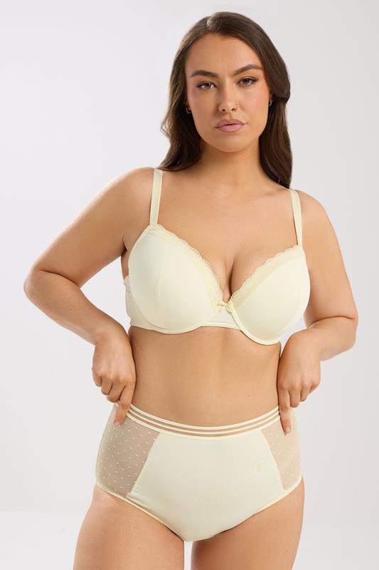 YOURSET 3 PACK Plus Size Black & Yellow Moulded Underwired T-Shirt Bras | Yours Clothing 4