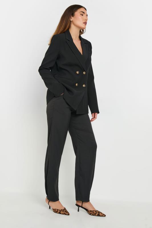 LTS Tall Black Pleated Barrel Leg Trousers | Long Tall Sally 1