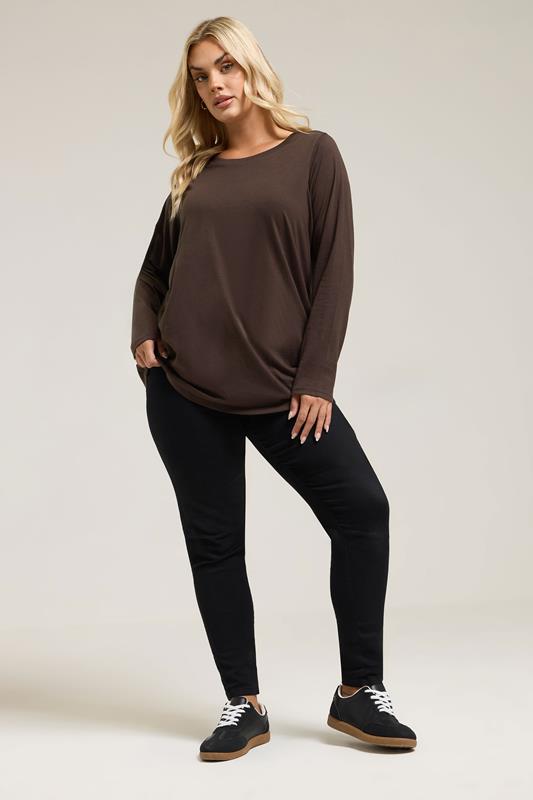 YOURS Plus Size 3 PACK Chocolate Brown Core T-Shirt Essentials Set | Yours Clothing 6