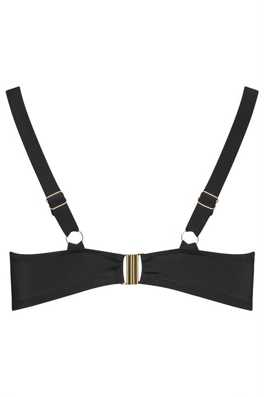 YOURS Plus Size Black Premium Underwired Bikini Top | Yours Clothing 8
