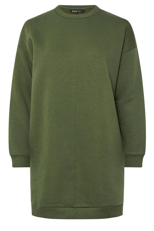 YOURS Plus Size Khaki Green Sweatshirt | Yours Clothing  5