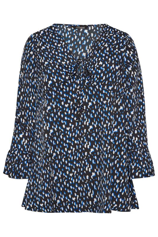 LIMITED COLLECTION Plus Size Curve Blue Dalmatian Print Blouse | Yours Clothing 6