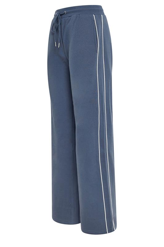 LTS Tall Women's Indigo Blue Pipe Detail Wide Leg Joggers | Long Tall Sally 6