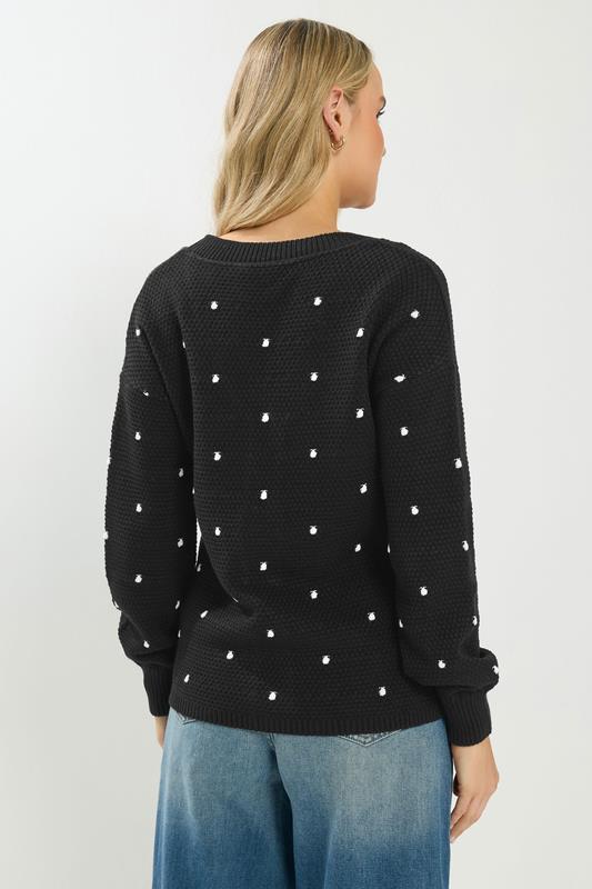 LTS Tall Women's Black & White Polka Dot Cardigan | Long Tall Sally 2