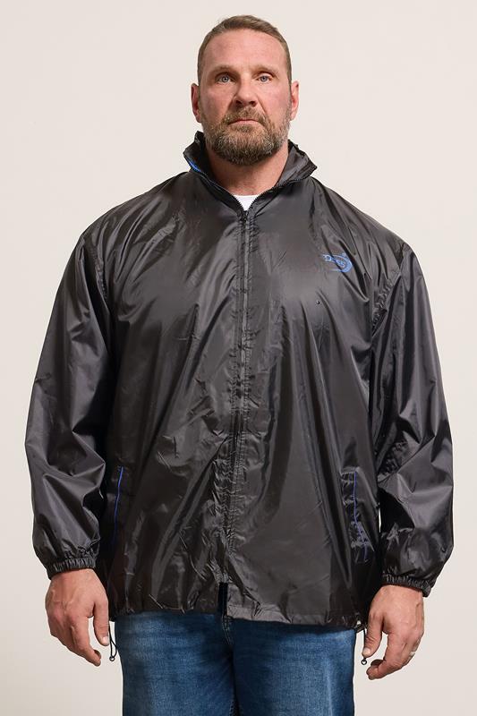 D555 Big & Tall Black Packaway Waterproof Jacket