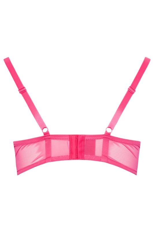 YOURS Plus Size Pink Floral Padded Plunge Bra | Yours Clothing  6