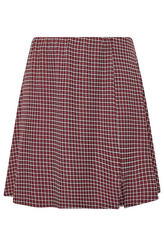 YOURS Plus Size Red Check Mini Skirt | Yours Clothing 5