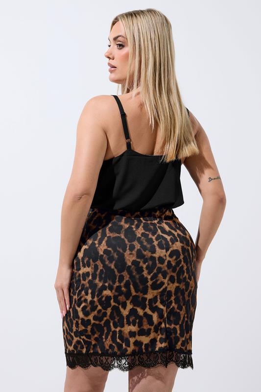 LIMITED COLLECTION Plus Size Black Leopard Print Mini Skirt | Yours Clothing 2