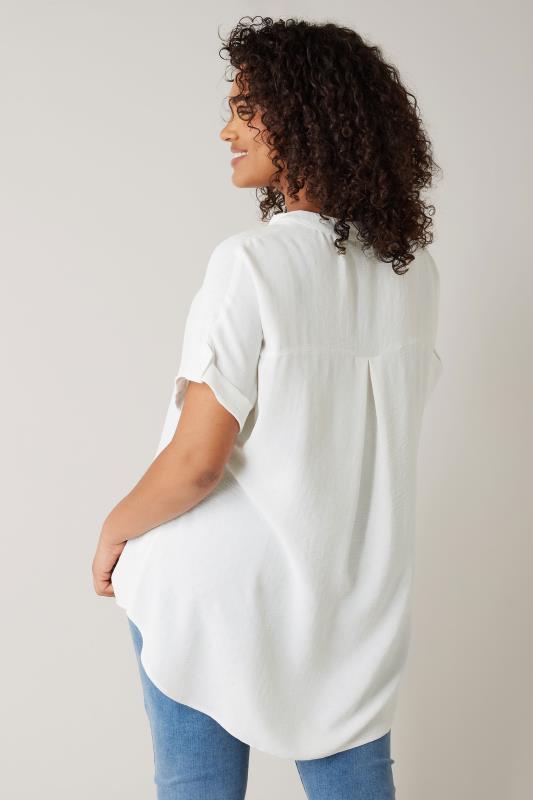 EVANS Plus Size White Short Sleeve Blouse | Evans  2