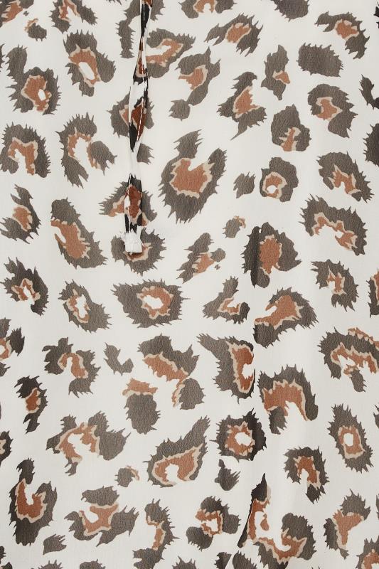 M&Co Natural Brown Leopard Print Tie Neck Blouse | M&Co 5