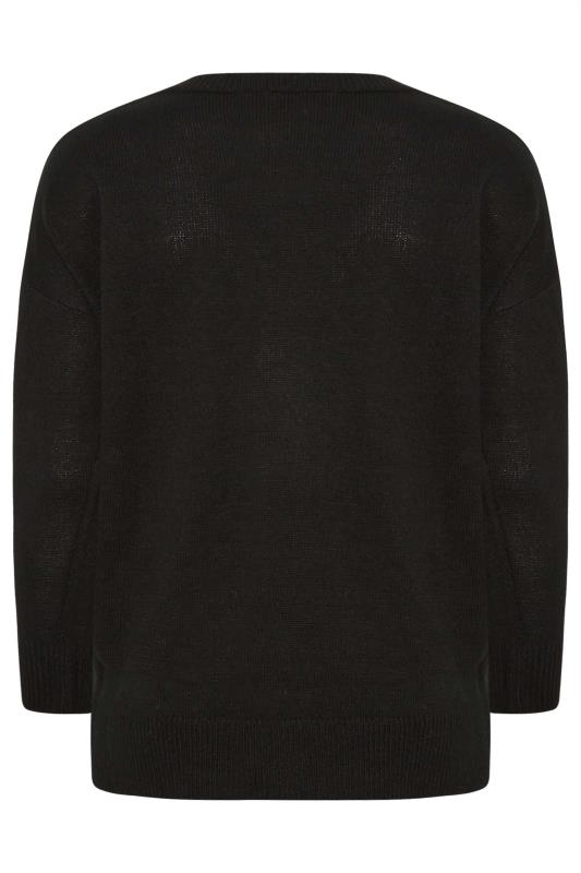 YOURS Curve Black Floral Knit Jumper | Yours Clothing 7