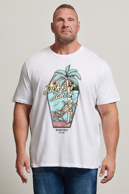  JACK & JONES Big & Tall White Jelijah Short Sleeve T-Shirt