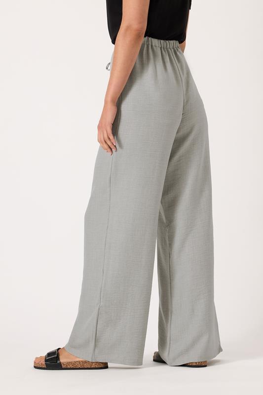 LTS Tall Women's Light Grey Textured Wide Leg Trousers | Long Tall Sally 2