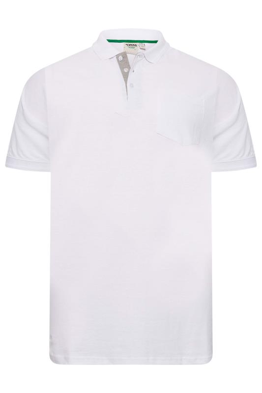 D555 Big & Tall White Basic Polo Shirt | BadRhino 2