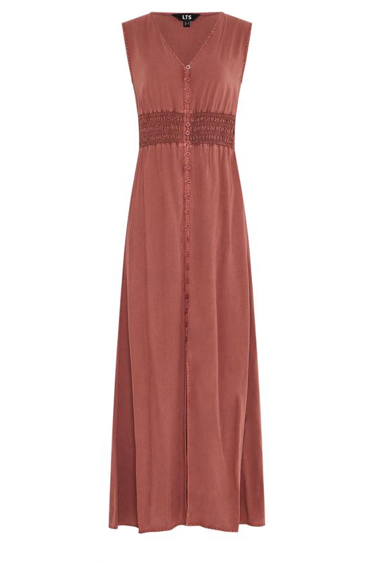 LTS Tall Women's Rust Orange Shirred Waist Maxi Dress | Long Tall Sally 5