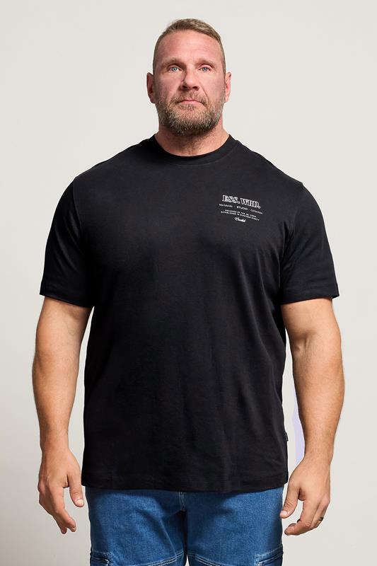 JACK & JONES Big & Tall Black Studio Graphic T-Shirt | BadRhino 1