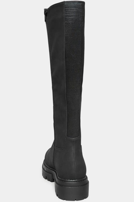 LIMITED COLLECTION Black Chunky Calf Boots In Wide E Fit & Extra Wide EEE Fit | Yours Clothing 4