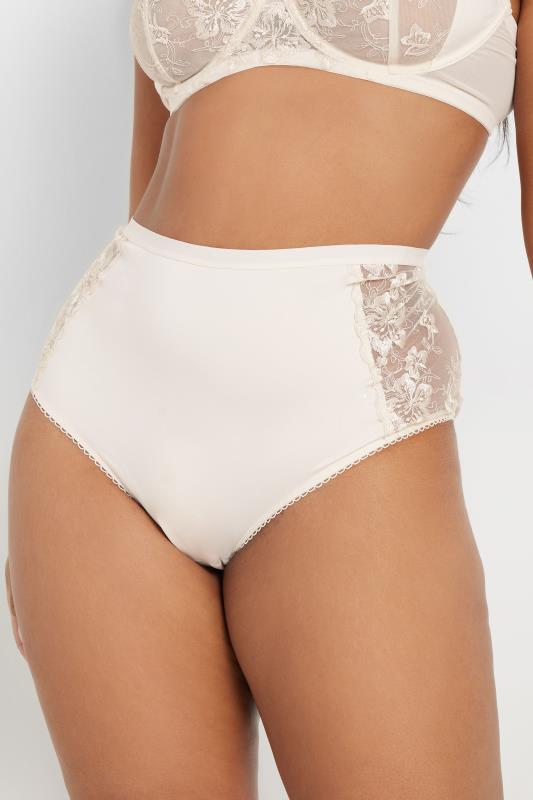 YOURSET 2 PACK Plus Size Navy Blue & White Embroidered Full Briefs | Yours Clothing 4