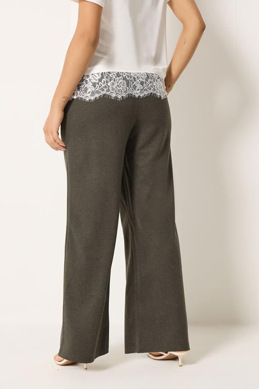 M&Co Petite Chocolate Brown Wide Leg Pintuck Trousers | M&Co 2