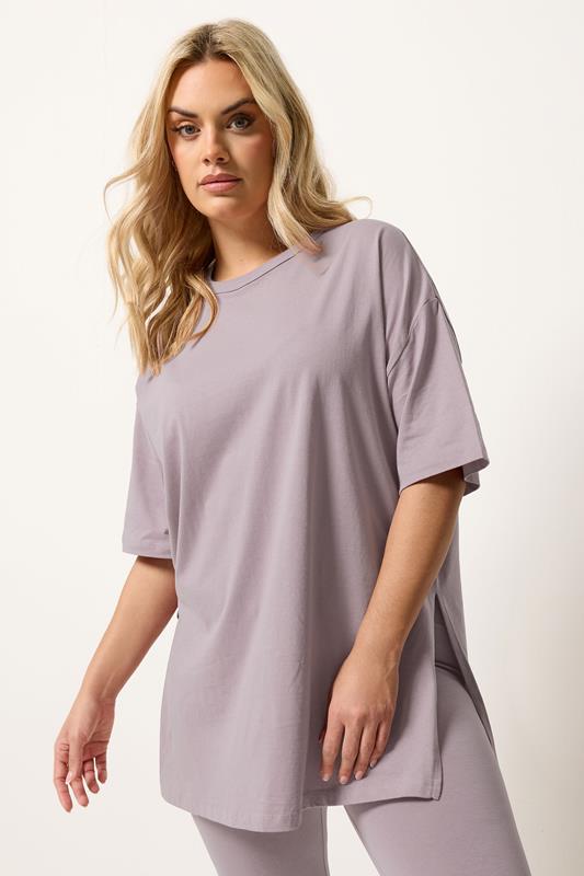 YOURS Plus Size Light Purple Crop Leggings | Yours Clothing 1