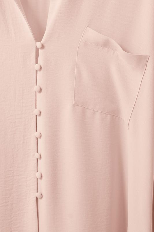 EVANS Plus Size Light Pink Dipped Hem Oversized Shirt | Evans 6