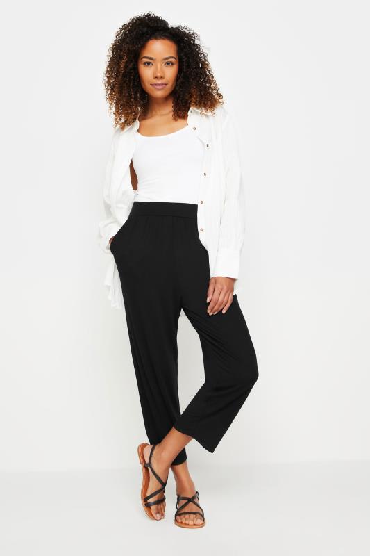 M&Co Black Cropped Jersey Hareem Trousers | M&Co 2