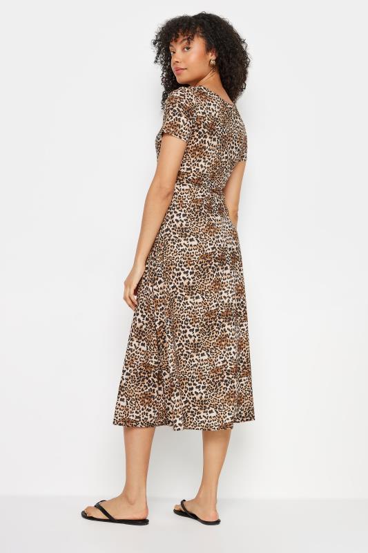 M&Co Brown Leopard Print V-Neck Dress | M&Co 4