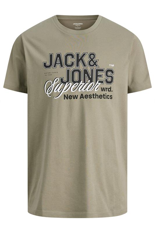 JACK & JONES Big & Tall Vetiver Green Graphic T-Shirt | BadRhino 2