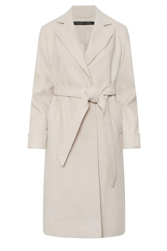 PixieGirl Petite Women's Natural Brown Wrap Belt Coat | PixieGirl 6