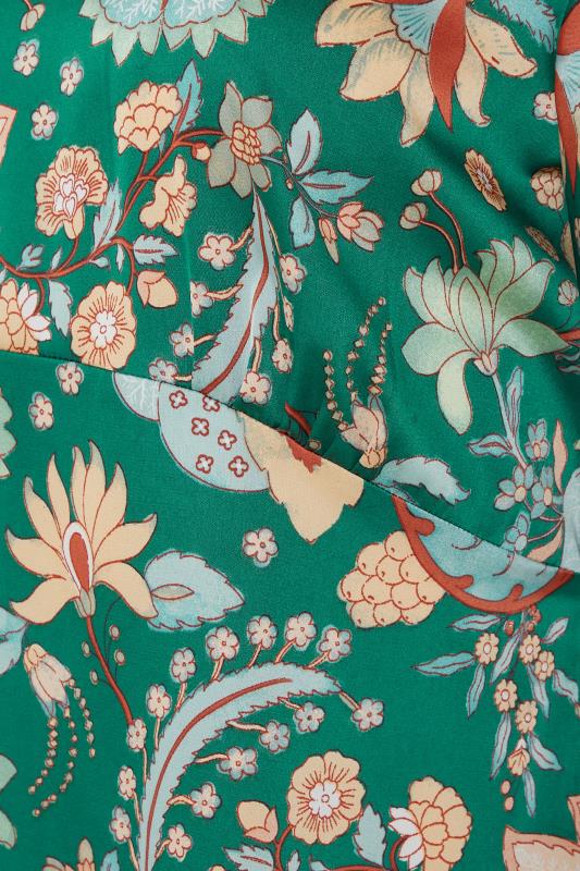 M&Co Dark Green Floral Tie Back Blouse | M&Co 5