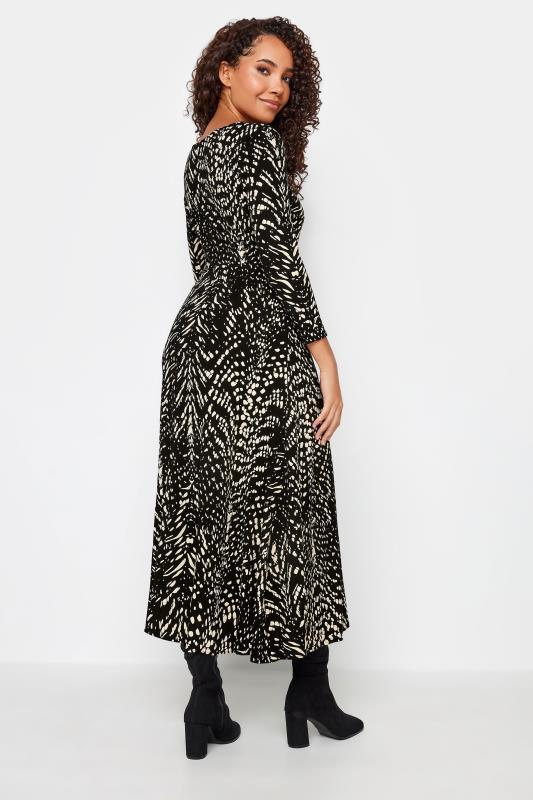 M&Co Neutral Brown Abstract Print V-Neck Midi Dress | M&Co 3