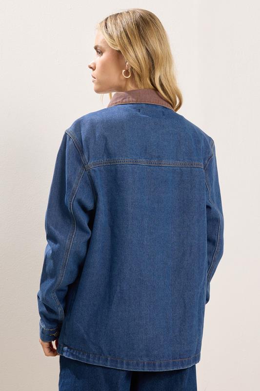 PixieGirl Petite Women's Denim Blue Cord Collar Jacket | PixieGirl 2